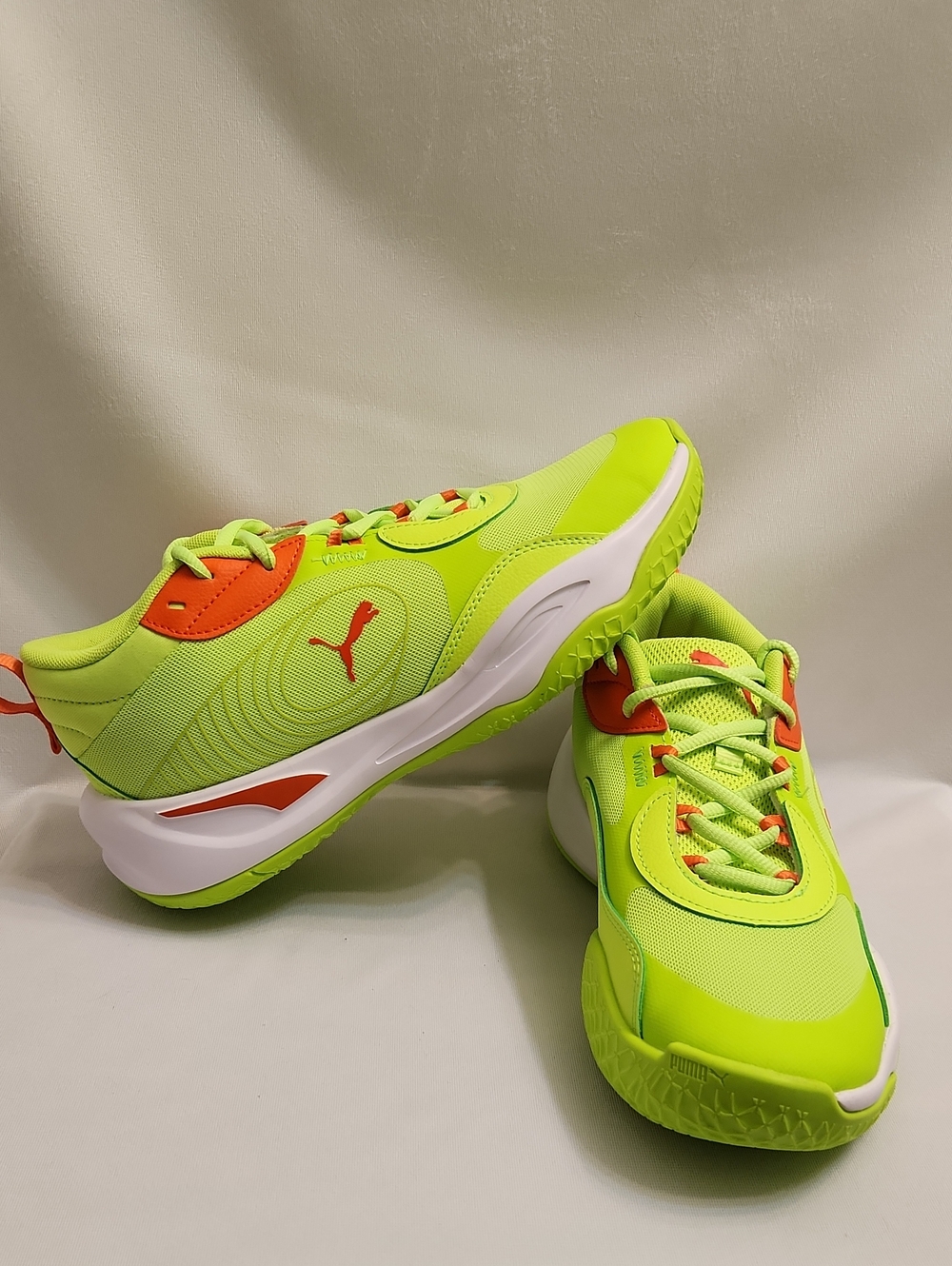 PUMA Playmaker Pro Green Flame Neon Athletic Sneakers (Size 6Y)